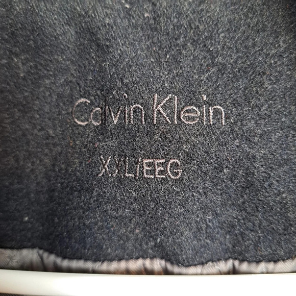 Calvin Klein Grey Wool Double Zipper Mock Neck Quality Jacket Coat Size 2XL - Picture 4 of 12